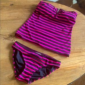 Michael Kors Convertible Striped Tankini NWOT